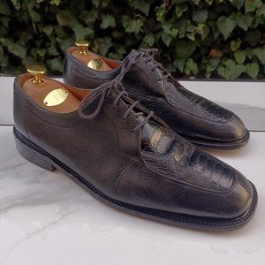 Belvedere Florence Ostrich Leather Square Toe Dress Shoes Men's Size 12 M